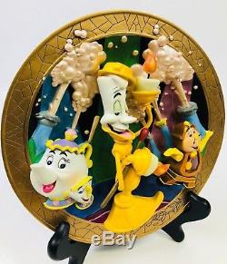 Disney Be Our Guest Lumiere Cogsworth Beauty and the Beast Decorative 3D Plate