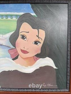Disney Beauty And Beast Paige O'Hara Signed Framed Canvas Giclée Belle In Love