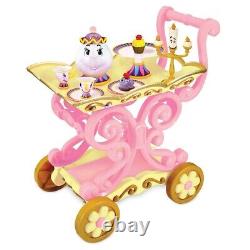 Disney Beauty And The Beast Be Our Guest Singing Tea Cart Play Set-new