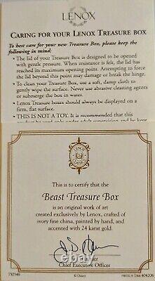 Disney Beauty And The Beast, Beast Treasure Box by Lenox. Pre-owned, Box Damage