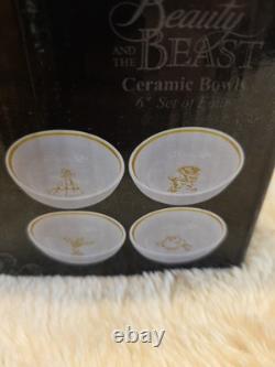 Disney Beauty And The Beast Ceramic Bowls And Plates Set Of 4 Each