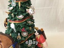 Disney Beauty And The Beast Christmas Tree Statue Danbury Mint Rare