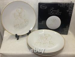 Disney Beauty And The Beast Complete Dish Bowl Set Of 4 NIB Vandor Ceramic Rare