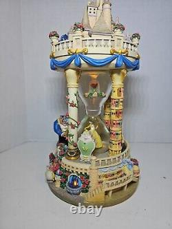 Disney Beauty And The Beast Hourglass Musical Snow Globe with Lights Damaged