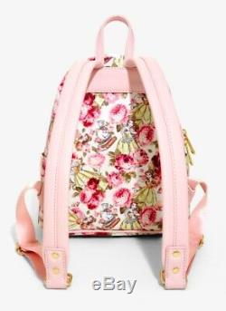 Disney Beauty And The Beast Loungefly Floral Mini Backpack NWT
