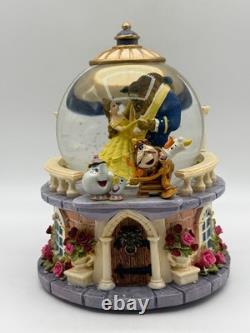 Disney Beauty And The Beast Musical Snow Globe Belle & Beast Dancing