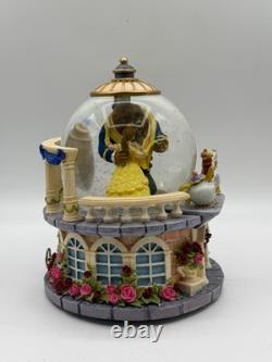 Disney Beauty And The Beast Musical Snow Globe Belle & Beast Dancing