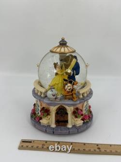 Disney Beauty And The Beast Musical Snow Globe Belle & Beast Dancing