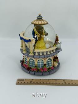Disney Beauty And The Beast Musical Snow Globe Belle & Beast Dancing