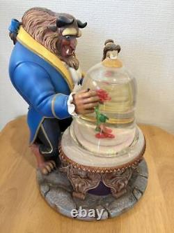 Disney Beauty And The Beast Princess Belle Music Box Snow globe Antique Retro
