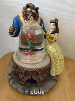 Disney Beauty And The Beast Princess Belle Music Box Snow globe Antique Retro