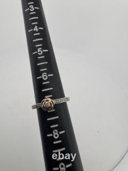 Disney Beauty And The Beast Ring Rose 10k Gold Diamond 925 Ring Size 7