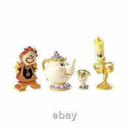 Disney Beauty And The Beast Set Of 4 Figurines Lumiere Mrs Potts Chip Cogsworth