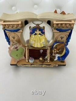 Disney Beauty And The Beast Snow Globe Music Box 1991 Rare