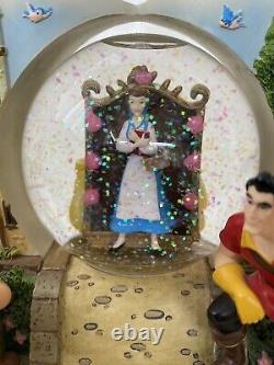 Disney Beauty And The Beast Snow Globe Music Box 1991 Rare