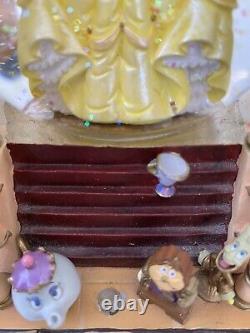 Disney Beauty And The Beast Snow Globe Music Box 1991 Rare