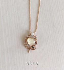 Disney Beauty And The Beast Take Up Necklace Heart Pink Gold 10K