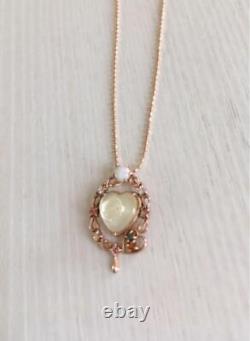 Disney Beauty And The Beast Take Up Necklace Heart Pink Gold 10K