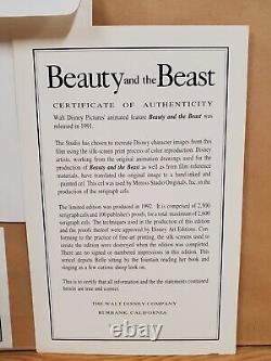 Disney Beauty & Beast Belle At Fountain Lt. Ed. Sericel withCOA