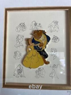 Disney Beauty Beast Belle Princess Pin Collection Framed Limited Edition
