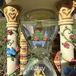 Disney Beauty Beast Belle Snow Globe Light Up Hour Glass Tale as Old as Time