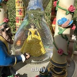 Disney Beauty Beast Belle Snow Globe Light Up Hour Glass Tale as Old as Time