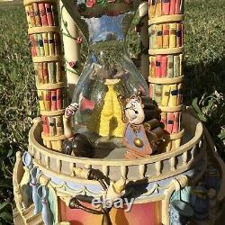 Disney Beauty Beast Belle Snow Globe Light Up Hour Glass Tale as Old as Time