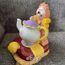 Disney Beauty & Beast Bookends Ceramic Belle Mrs Potts Cogsworth 5.5 6 Japan
