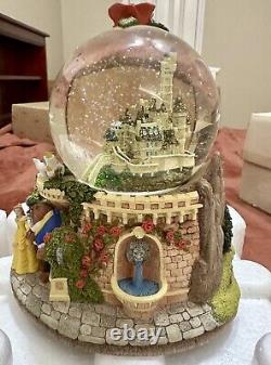 Disney Beauty Beast Castle Snow Globe Tale as Old as Time Belle Rose Fountain