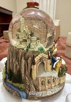 Disney Beauty Beast Castle Snow Globe Tale as Old as Time Belle Rose Fountain