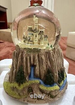 Disney Beauty Beast Castle Snow Globe Tale as Old as Time Belle Rose Fountain