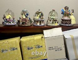 Disney Beauty Beast Castle Snow Globe Tale as Old as Time Belle Rose Fountain
