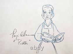 Disney Beauty Beast Original Production Drawing Signed Paige O'Hara Belle