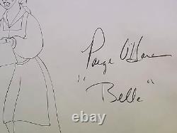 Disney Beauty Beast Original Production Drawing Signed Paige O'Hara voice