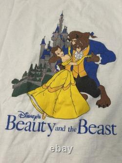 Disney Beauty & The Beast 1990s Vintage Character Fashion Tag Cartoon Tee Large