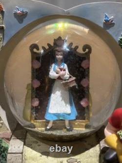 Disney Beauty & The Beast 2 Double Sided Wind-Up Musical Snow Globe Storybook