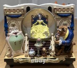 Disney Beauty & The Beast 2 Double Sided Wind-Up Musical Snow Globe Storybook