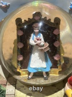 Disney Beauty & The Beast 2 Double Sided Wind-Up Musical Snow Globe Storybook