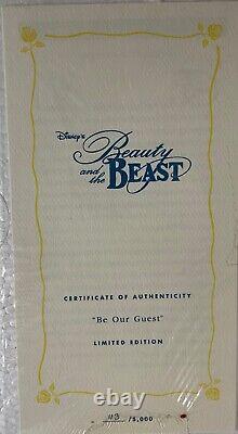Disney Beauty & The Beast 3D Plate Complete Set of 4 EC COA's & Boxes
