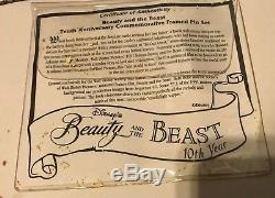 Disney Beauty & The Beast 6 Pin Framed Limited Edition Set with COA 10th Anniversa
