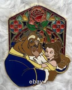 Disney Beauty & The Beast Belle Disney Auction Le 100 Stained Glass Jumbo Pin