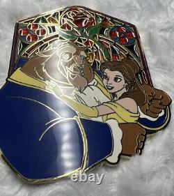 Disney Beauty & The Beast Belle Disney Auction Le 100 Stained Glass Jumbo Pin