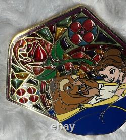 Disney Beauty & The Beast Belle Disney Auction Le 100 Stained Glass Jumbo Pin