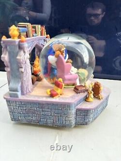 Disney Beauty & The Beast Fireplace Library Snow Globe Theme Music AMAZING 2E