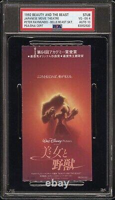 Disney Beauty & The Beast Japan Movie Ticket SIGNED AUTO 10 PETER RAYMUNDO PSA 4