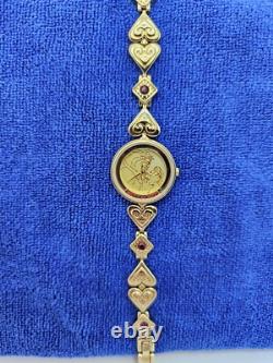Disney Beauty & The Beast Ladies Watch Bracelet Rare Gold Tone Limited Edition