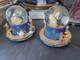 Disney Beauty & The Beast Musical Glitter Globe-SET OF (2)-Very Rare Discontined