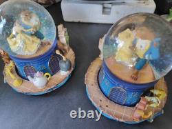 Disney Beauty & The Beast Musical Glitter Globe-SET OF (2)-Very Rare Discontined