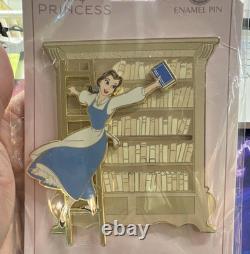 Disney Beauty & The Beast PALM SLIDING BOOKSHELF BELLE Exclusive Enamel Pin