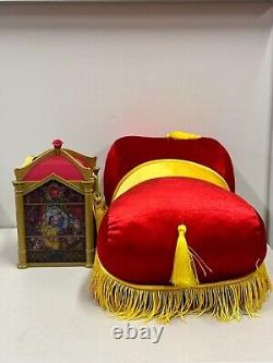 Disney Beauty & The Beast Popcorn Bucket & Large Sultan Plush Pillow Lot Of 2
